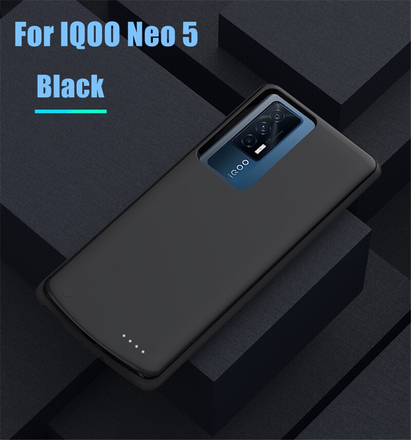 Portable Power Bank Cover For OPPO IQOO Neo 5 5S 5 SE Smart Battery Cases 6800mAh Externel Battery Powerbank Charging Cover Case: Dark Red