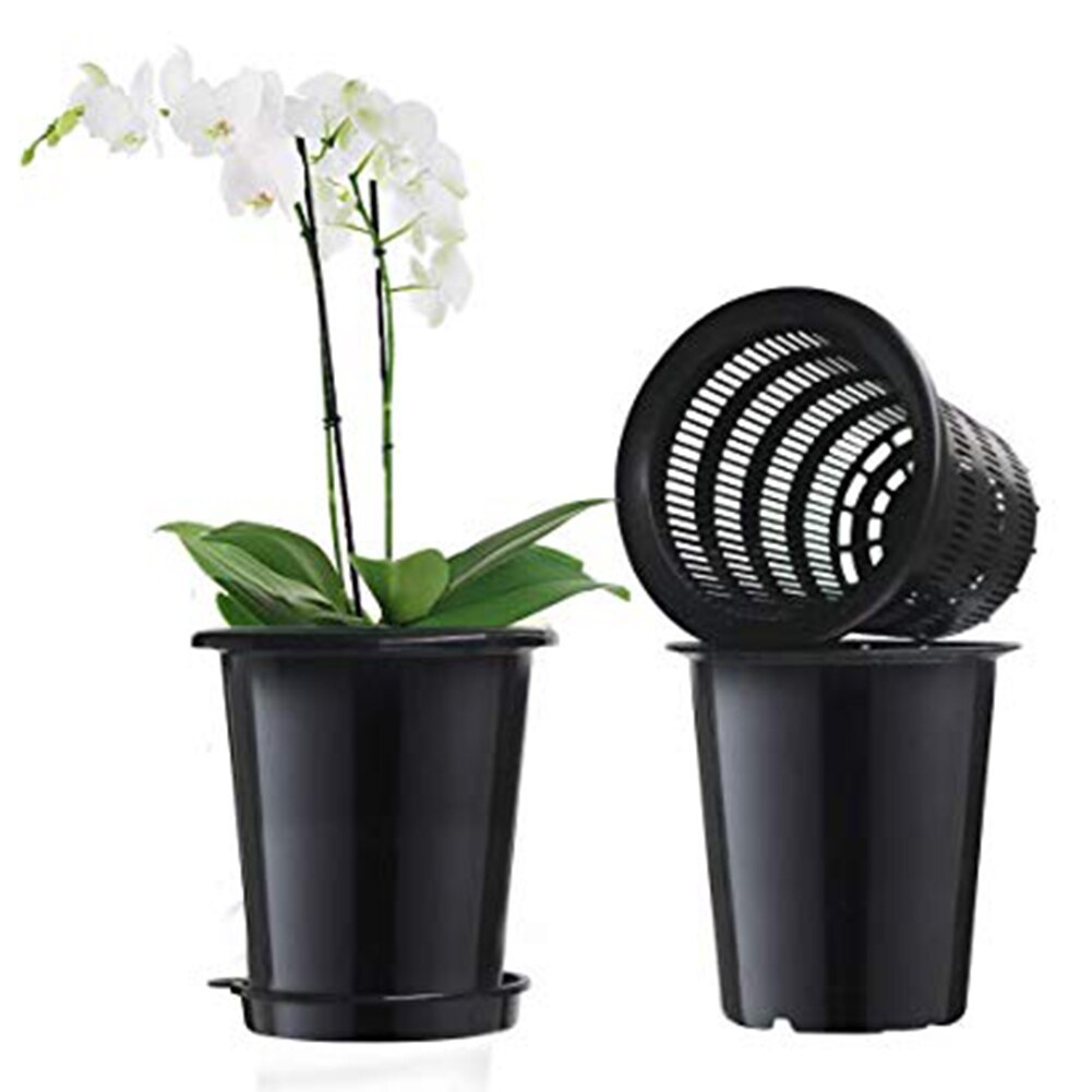 Drainage Slotted Hole Succulents Orchid Flower Inner Outer Pot Container Home Office Decor Planter Desktop Flower Pots