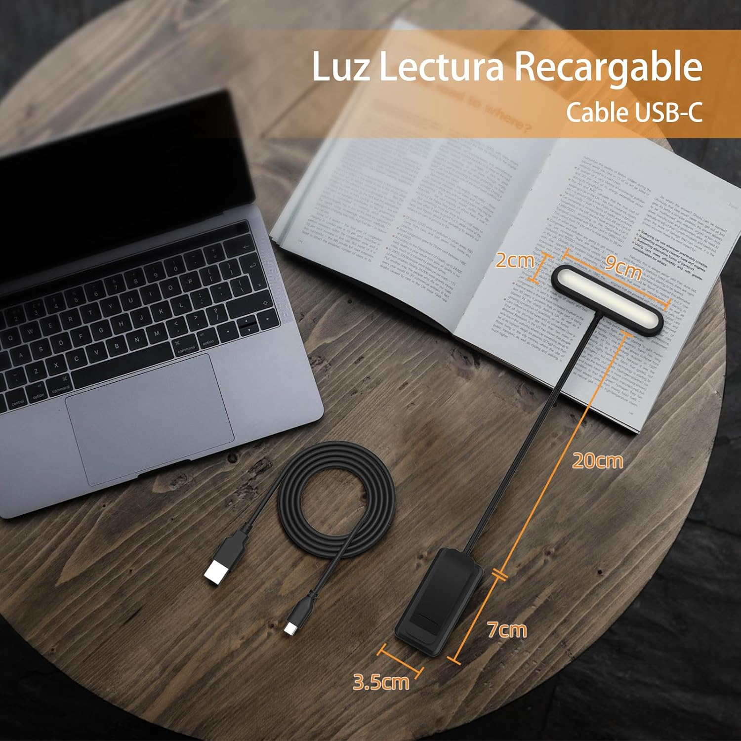 Oogzorgend Clip-on leesboeklicht 3 kleuren 10 helderheid USB oplaadbaar Flexibel clip voor pianolamp Bladmuziek lezen