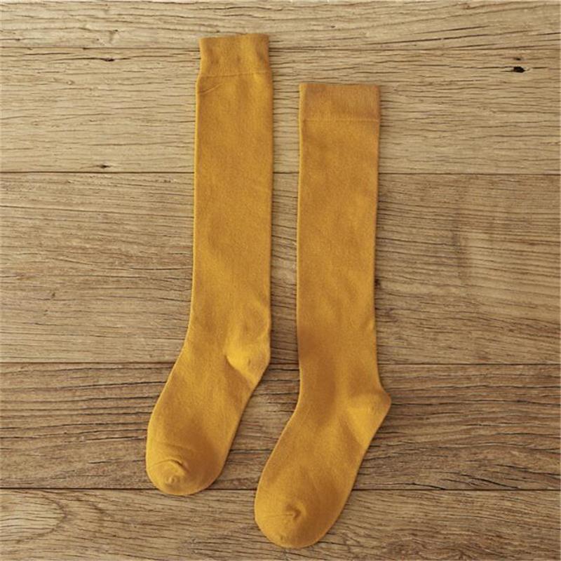 GREENYU Brand Model Cotton Women Socks Stockings Warm Thigh High Over the Knee Socks Long Cotton Sweat-absorbing Stockings: SCK002-1Yellow