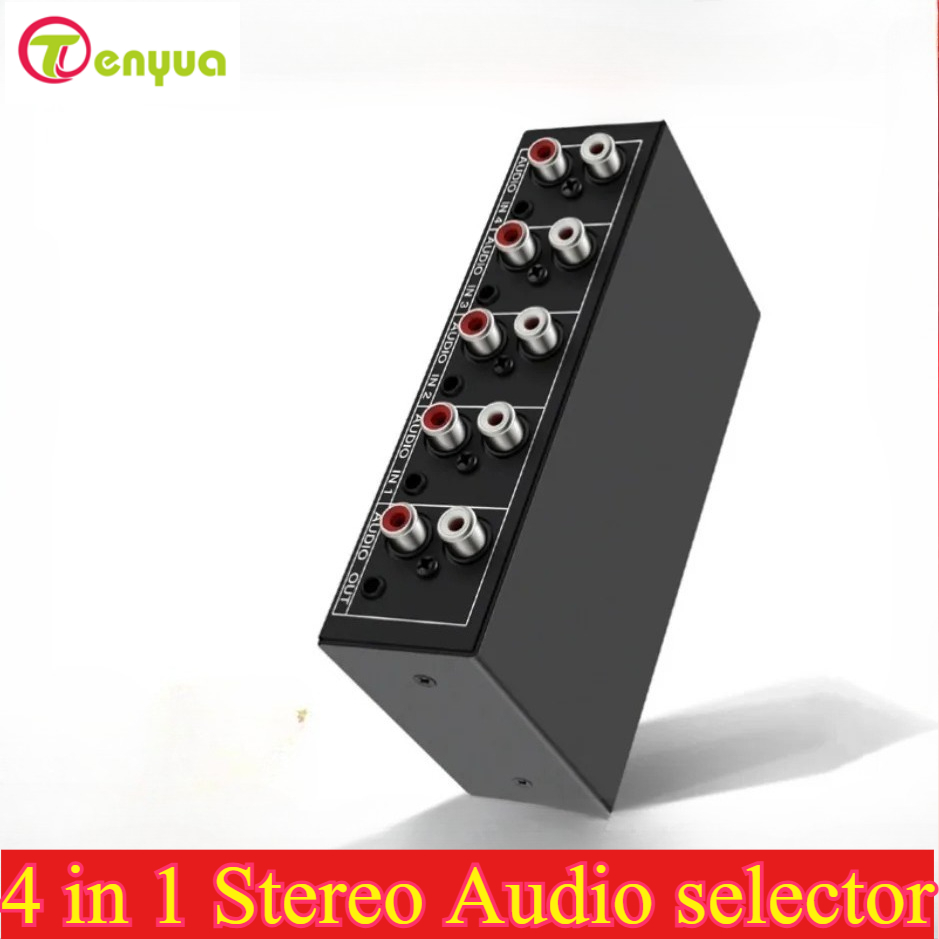 RCA AUX Äänenvaihtaja 4 in 1 - Passiivinen Stereo Äänenvaihtaja Box 3.5mm