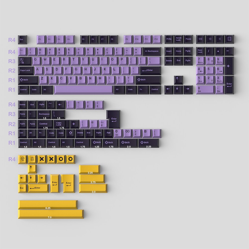 171 Keys DOUBLE SHOT Cherry Profile GMK Olivia/8008/Merlin/Arctic Keycap For GMMK pro NJ68 Mechanical Gaming Keyboard: Taro Keycap