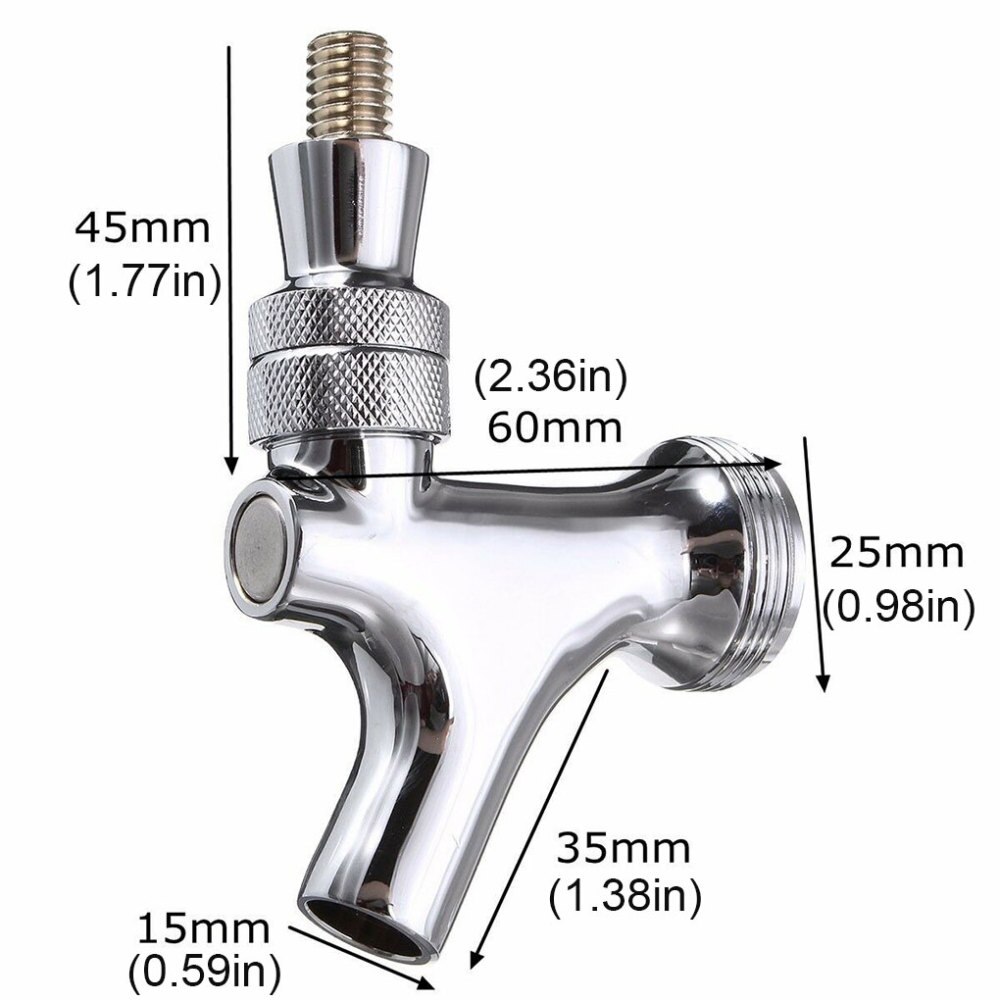 Craft Beer Tap With Liquid Ball Lock Quick Disconnect Assembly Chrome Beer Faucet Home Brewing Beer Soda Interface Keg Accessory
