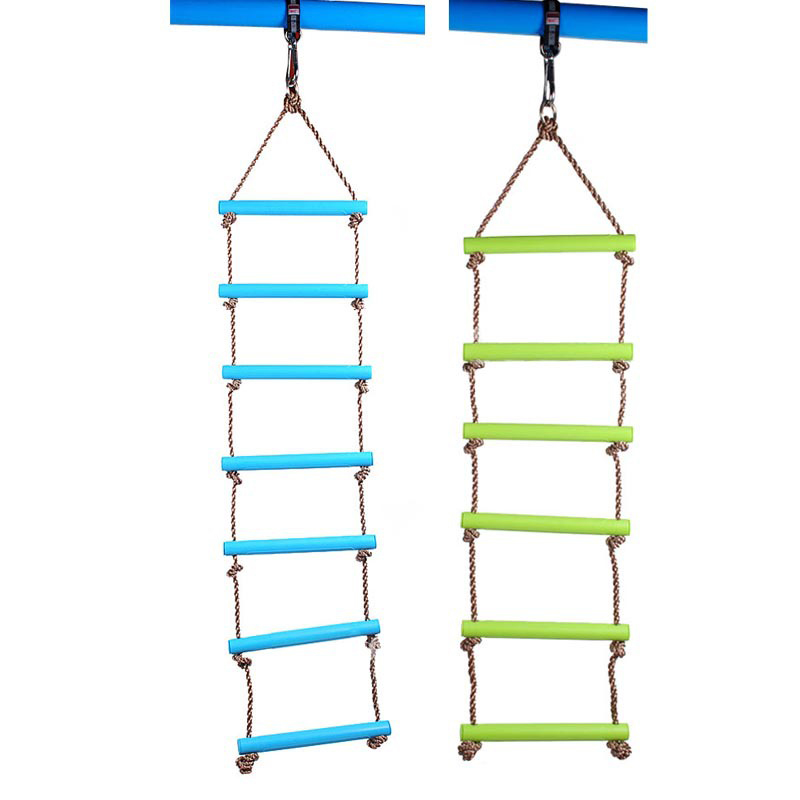 Outdoor Indoor Plastic Ladder Touw Speeltuin Spelletjes Voor Kinderen Klimmen Touw Schommel Plastic 6 Rungs Pe Touw Speelgoed Voor Kinderen