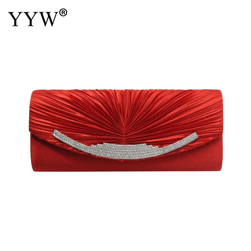 Ofodrad sidenväska kopplingsväska med kedja mjuk yta koppling kvinnlig crossbody väska med strass kväll kopplingsväska festväska