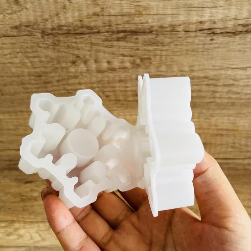 Snowflake Silicone Candle Holder Mold, Epoxy Casting Mold, 2-Cavity Tealight, Candle Holder
