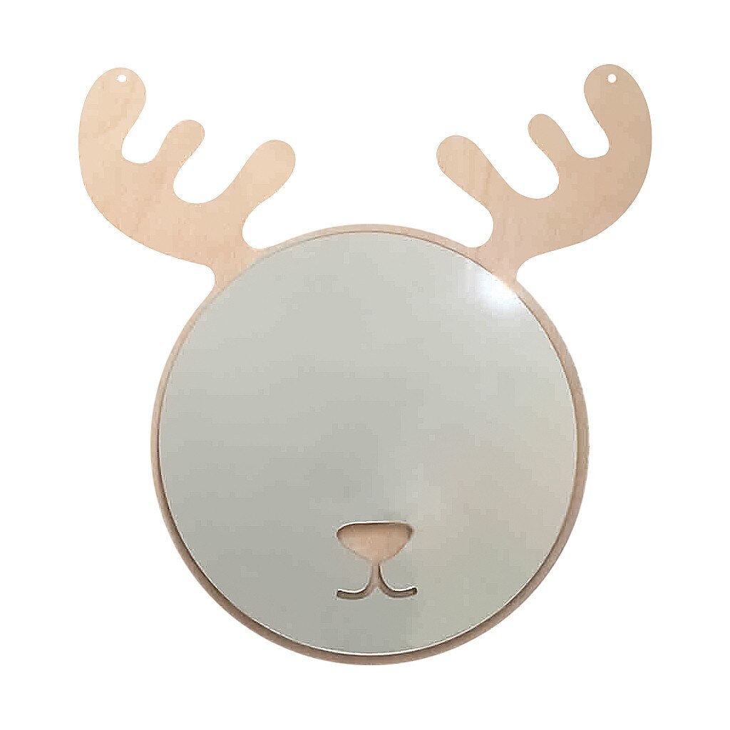 Nordic Acrylic Mirror Cartoon Wall Camera Props Kids Room Wall Decor Cartoon diy wooden mirror crafts Desktop decor mirror &26