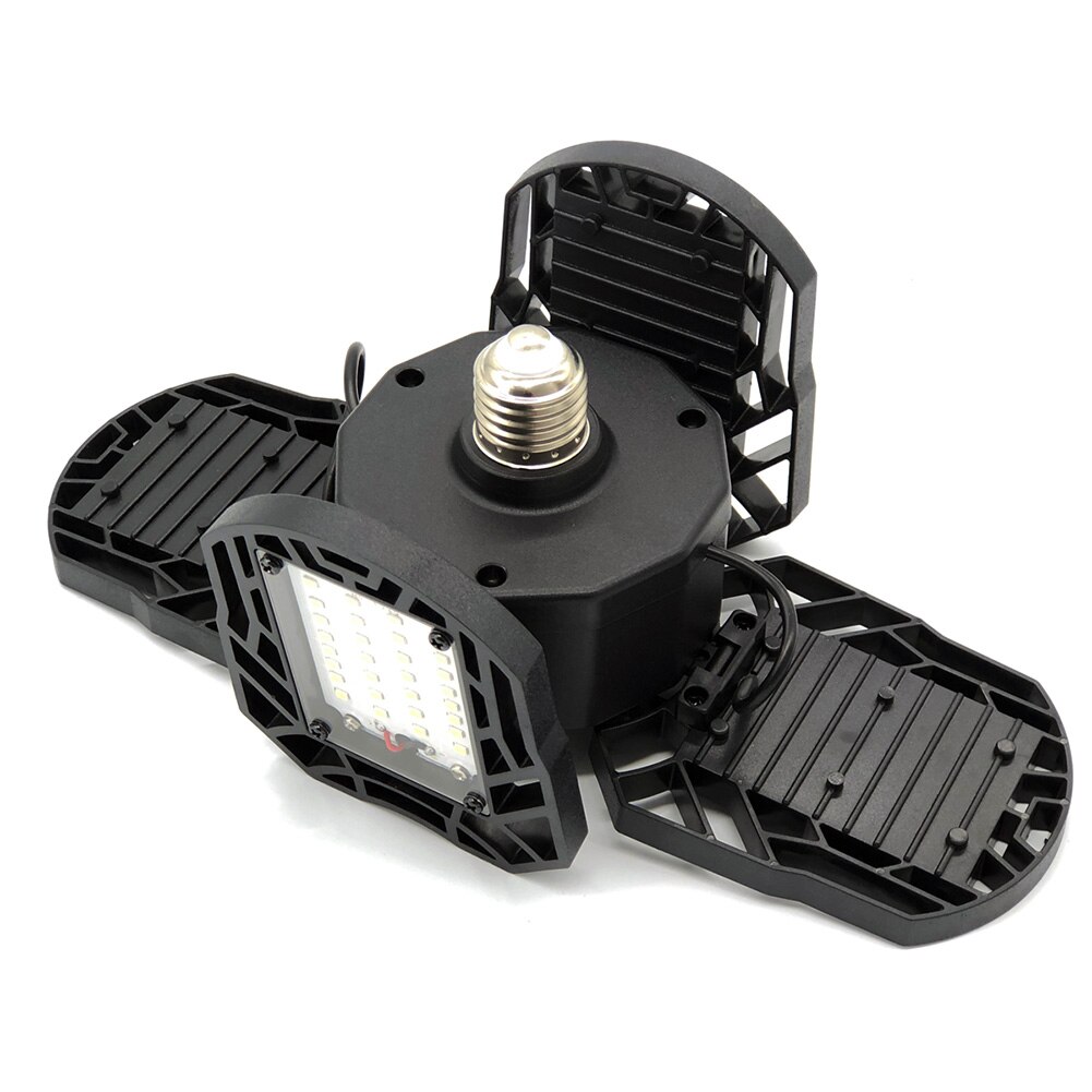 E27 80W Industrial Deformable Lamp Workshop LED Garage Light Hollowed Out Warehouse Motion Sensor Barn Ceiling Easy Install