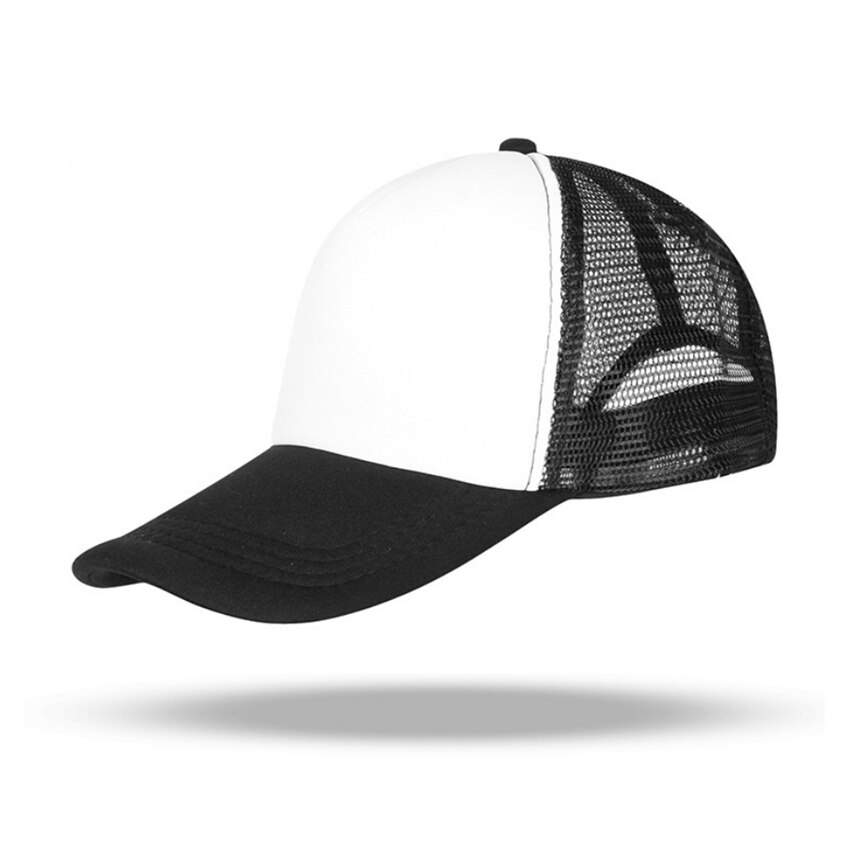 Snapback ajustable para hombres y mujeres, sombreros para hombres y mujeres, gorra de béisbol de malla Lisa informal, ropa de calle, sombrero de papá, gorra de camionero de Hip Hop: Black White