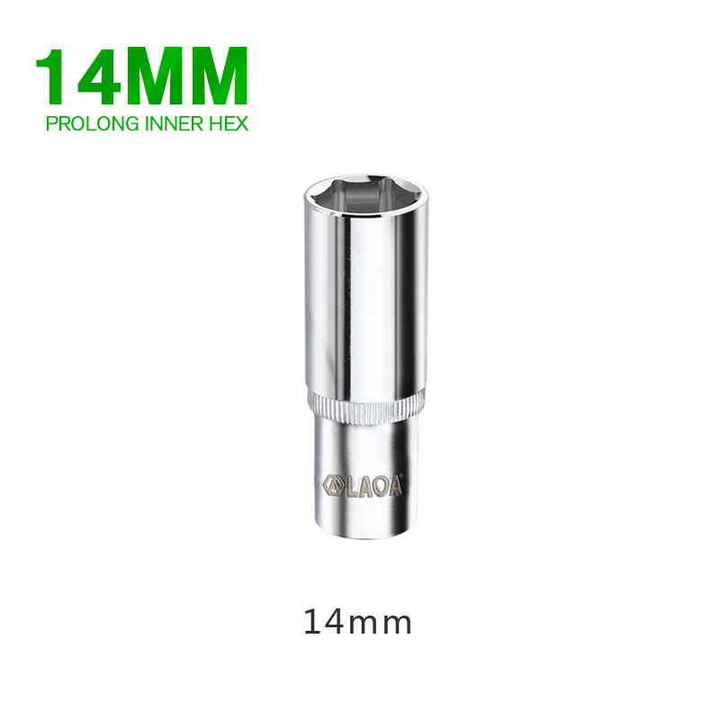 LAOA Metric 3/8 Hexagon Wrench Socket Set Socket Head Long and Short Socket Spanner Accessories 9-19mm: Long Hexagon 14mm