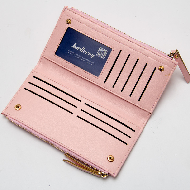 neue Lange Pu Frauen Brieftasche Kupplung frauen Geldbörse Beste Handy Brieftasche Weibliche Fall Telefon Tasche Carteira Femme: Pink