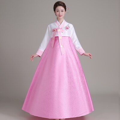 Traditional Korean Hanbok Dress - Elegant Vintage Women's Costume: Red / L