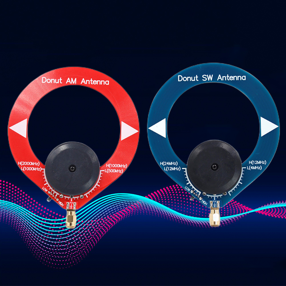 Circular Antenna AM MW/SW Small Donut Antenna 4MHz-24MHz 500kHz-2000kHz Mini Loop Antenna Portable for Radio Antenna Tuning Ring