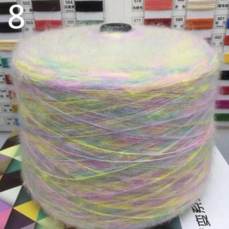 500G Segment Geverfd Mohair Garen Haak Huidvriendelijke Baby Wol Draad Voor Diy Hand Breien Trui Shawl Regenboog puffy Garen: 8-500g-DR