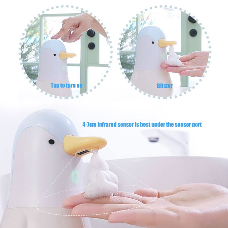 D2 Cute Penguins Automatic Soap Dispensers Child Liquid Soap Dispenser Kitchen Bathroom Touchless Induction Foam Antiseptic Hand