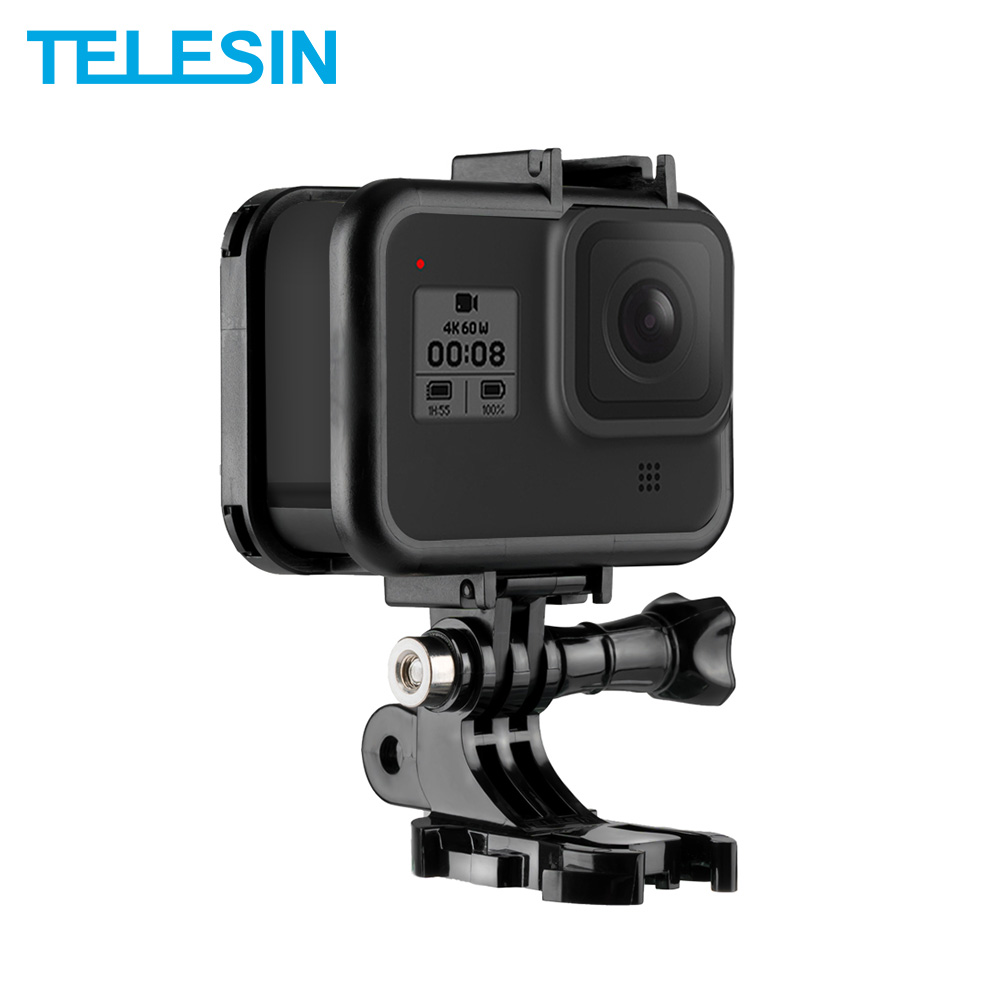 TELESIN Frame Behuizing Case Kooi Koude Schoen Beugel met Snelsluiting Statief voor GoPro Hero 8 Camera Accessoires