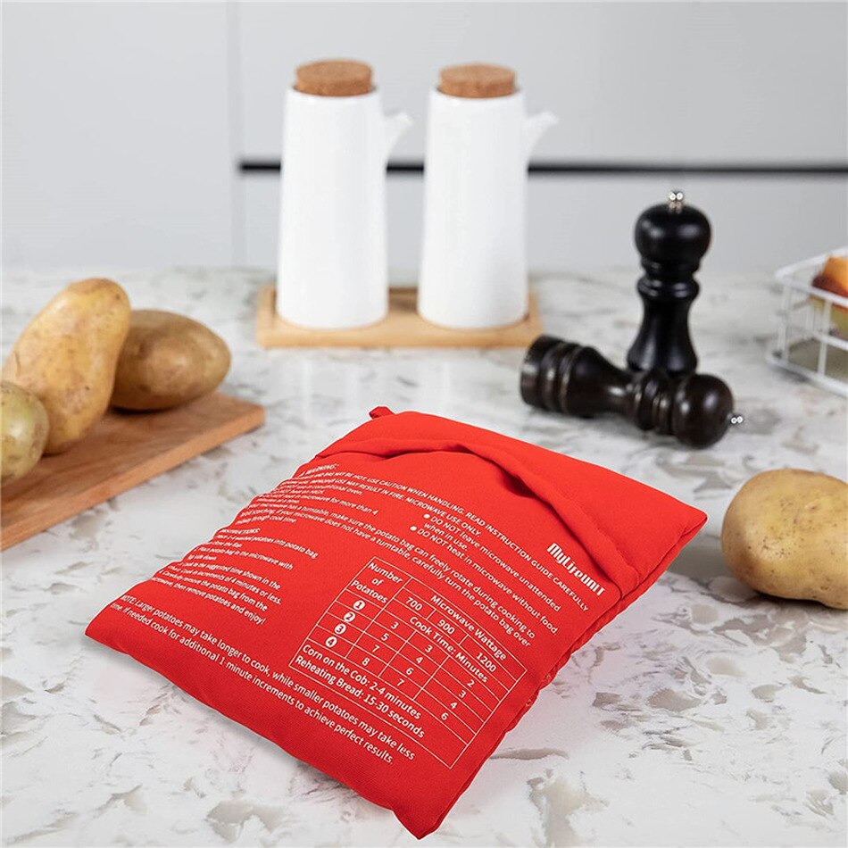 Magnetron Bakken Aardappel Zak Keuken Herbruikbare Magnetron Fornuis Bag Quick Snelle Gebakken Pouch Potato Bag Wasbare Stof Cooker Bag