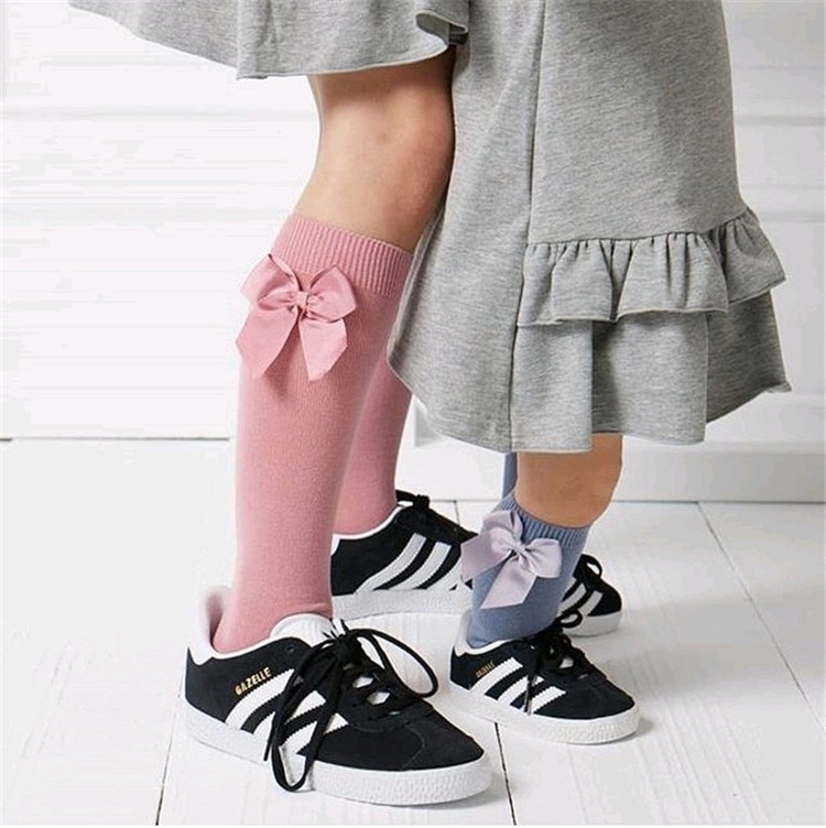 CozyWay – chaussettes hautes pour bébés filles, 1 paire de bas longs à volants pour nourrissons et tout-petits, uniforme scolaire, Leggings