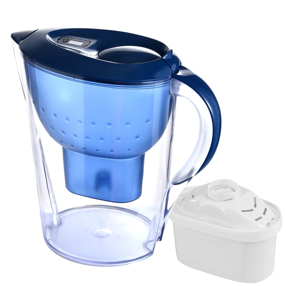Wessper Filterkaraf voor koelkast met waterfilter, 2,7 l, BPA-vrij, kan met waterfilterpatroon, compatibel met Brita Classic filters, zwart