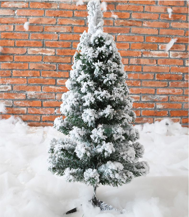 60cm Mini Artificial Christmas Tree Xmas Tree Year Home Ornaments Desktop Decorations Flocking Snowflake Christmas Tree