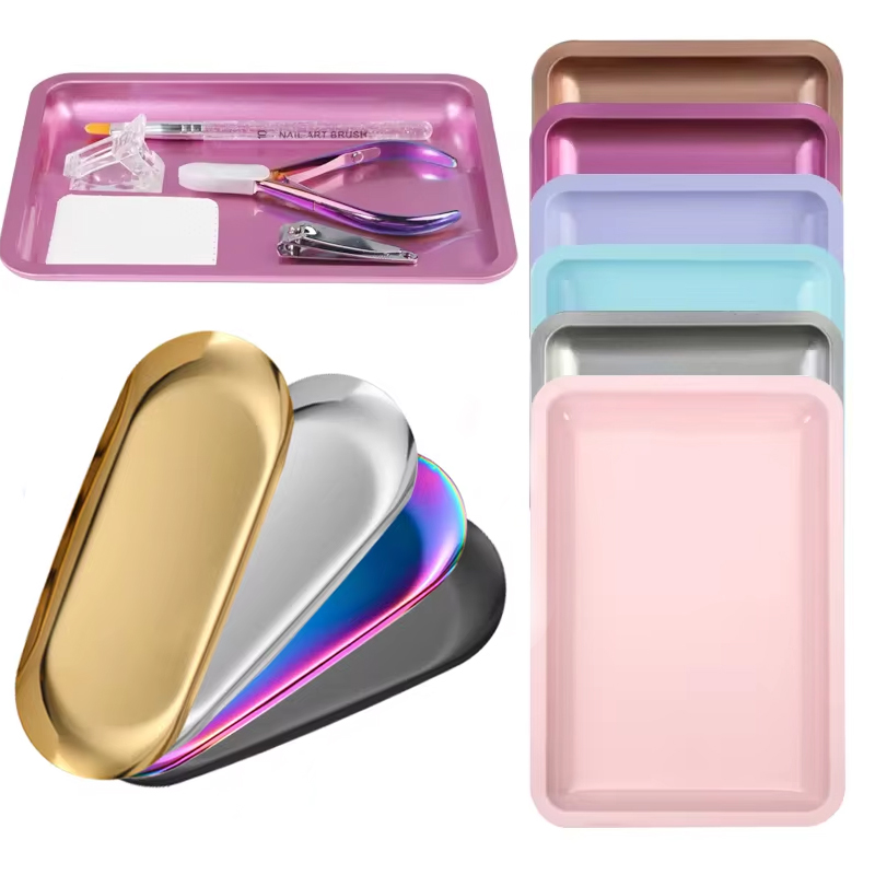Nouveau Plateau De Rangement De Cosmétiques En Acier Inoxydable, Plaque D'équipement De Nail Art En Forme De Cœur, Outils De Manucure Chirurgicaux Pour Salon Dentaire