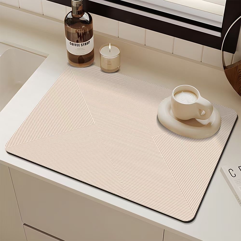 Minimalist Dish Drying Mat Counter Drainer Rack Pads Dining Table Absorbent Drain Pad Kitchen Tableware Placemat Bath Door Rugs