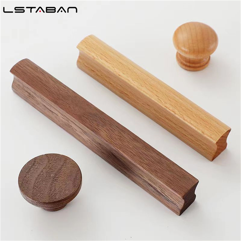 Manija de muebles de madera de nogal, perillas para cajones tiradores para gabinetes de cocina manijas largas perillas para armarios y cajones tirador para armario