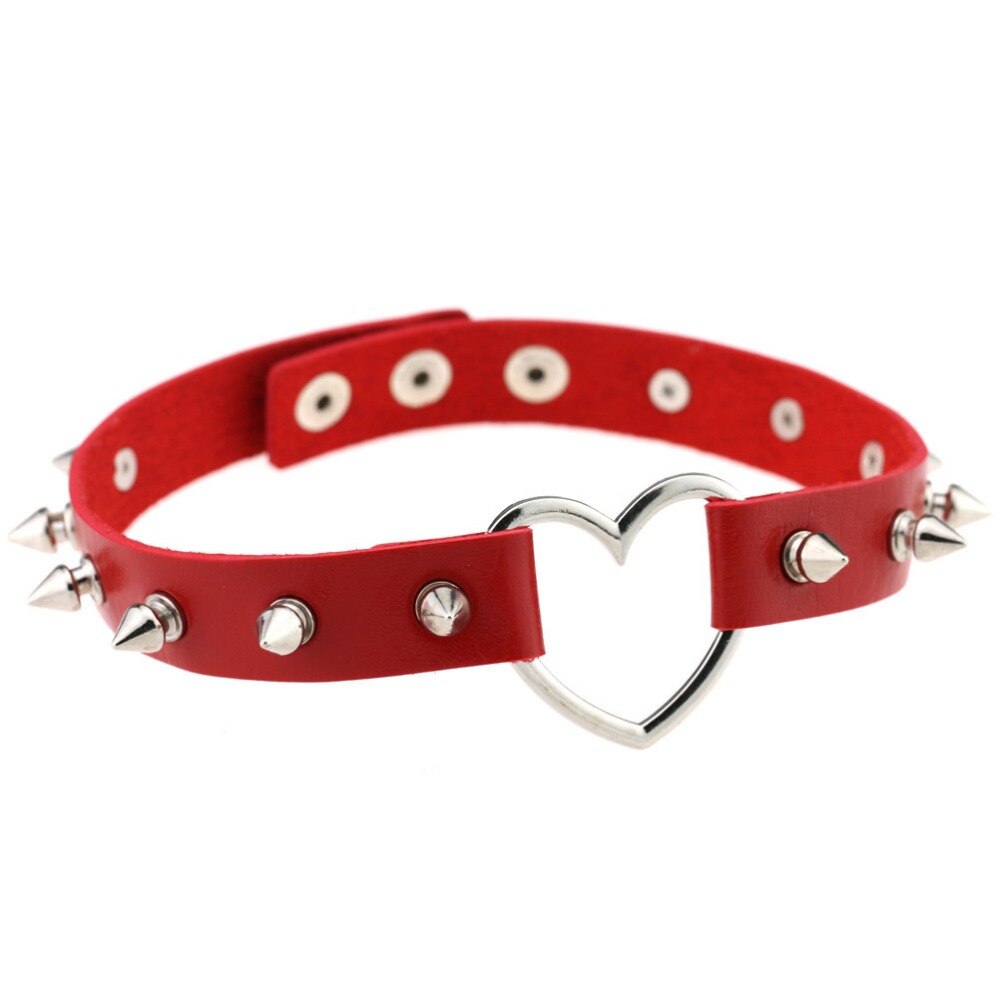 Gargantilla de corazón con pinchos para mujer, Gargantilla gótica cuello tachonado punk para mujer y niña, joyería gótica negra para mujer, accesorios