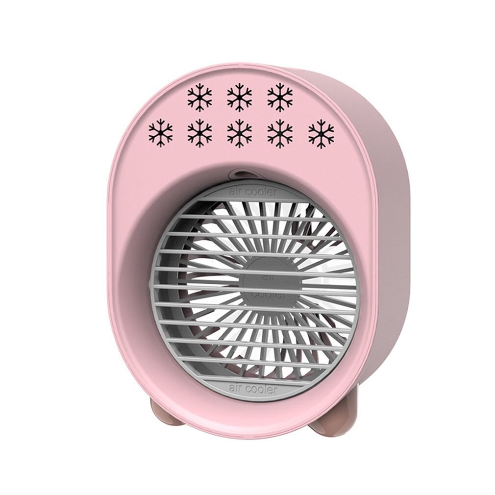 Portable Mini Conditioner 7 Colors Light Multifunction USB Plug-in Humidifier Office Home Desktop Refrigeration Fan: Pink