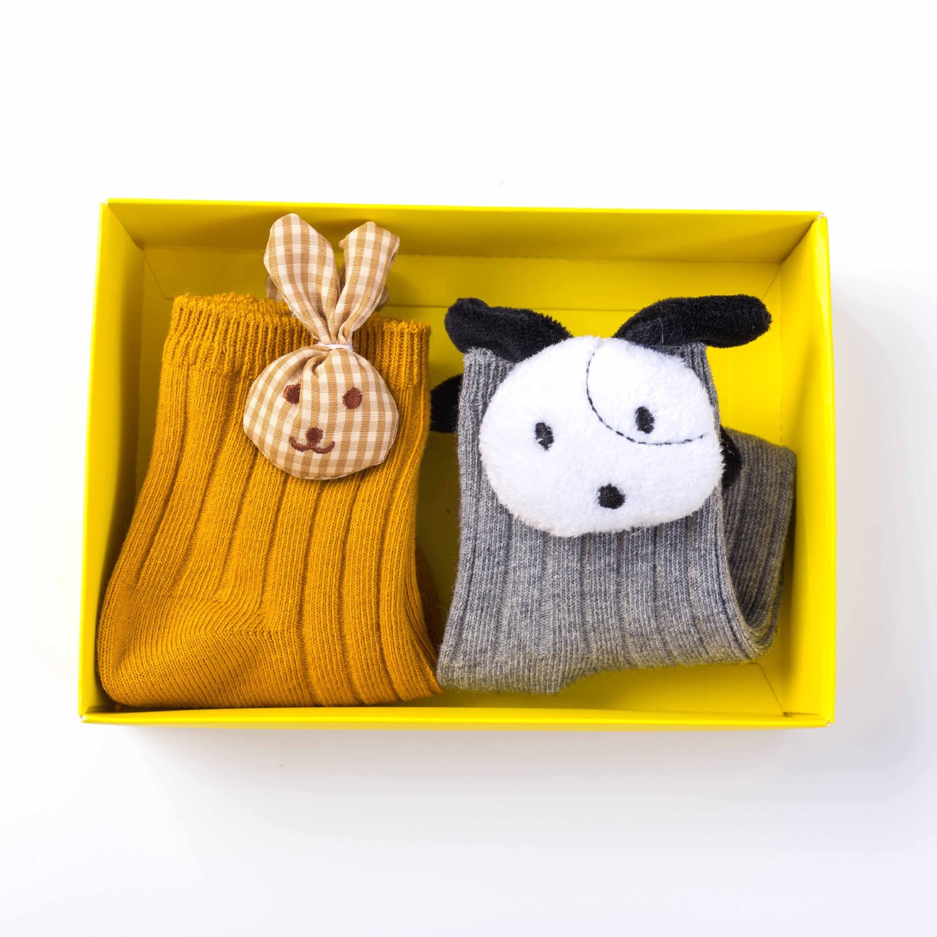 2 paar/set baby katoenen sokken kartonnen doos boutique poppensokken dubbel gekamde baby meisjessokken 0-4t: F / Ik (2-4t)