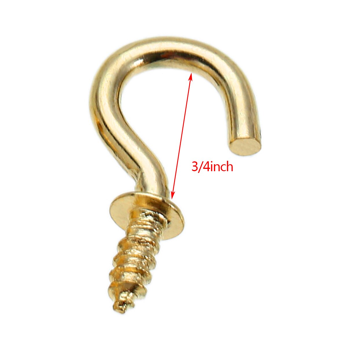 50pcs/lots Brass Cup Hooks Screws Hanger Hook For Picture,Coat,Key Jewelry Display Hanging Hardware 1/2&#39;&#39; /1&#39;&#39; /3/4&#39;&#39; 3 Sizes: 19mm