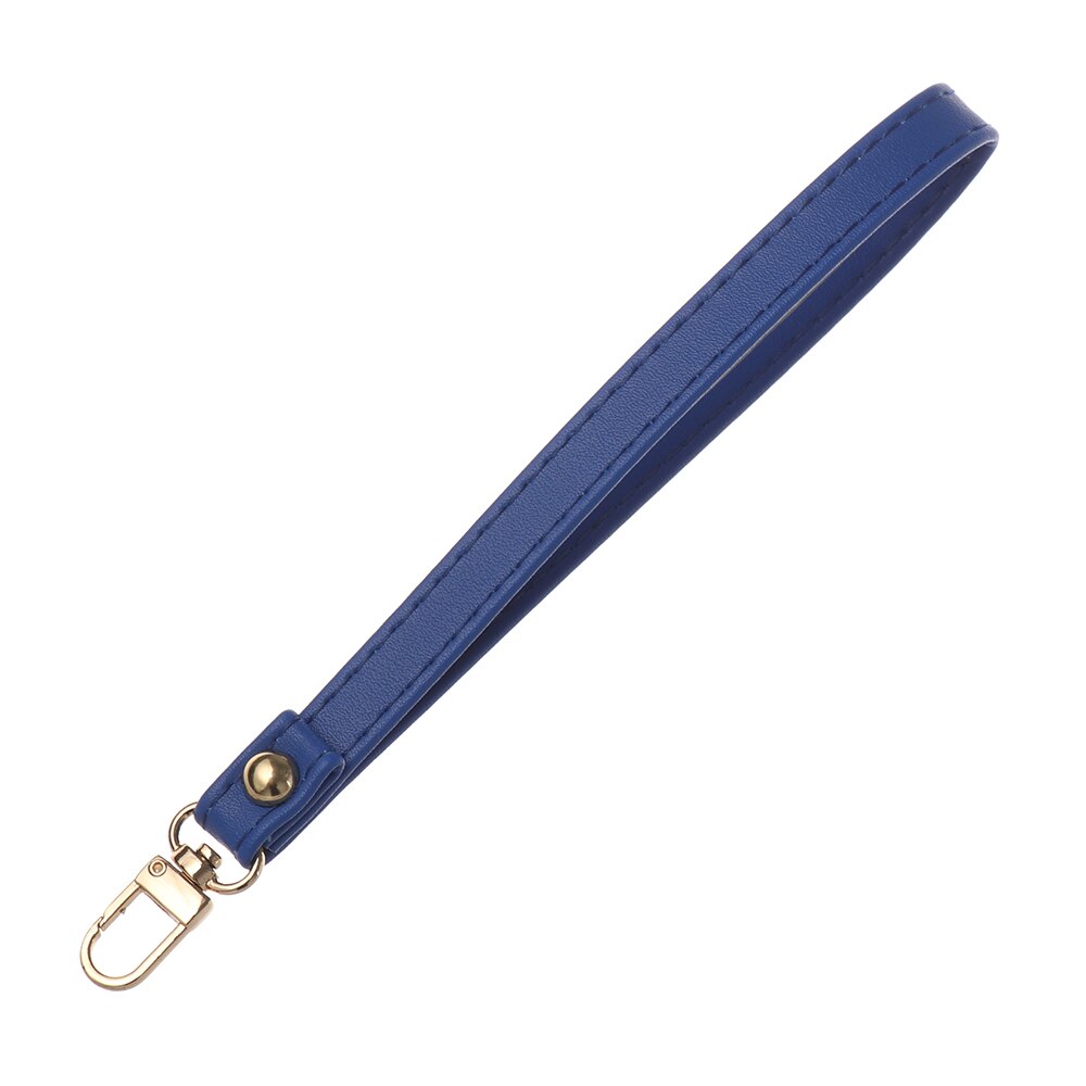 Waterproof PU Leather Wallet Strap Belt Portable Replaceable Handbag Metal Bag Wrist Strap Straps Key Belt: Blue