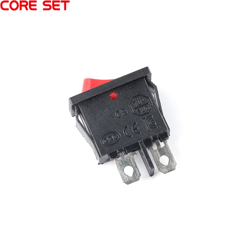 5Pcs Dunne KCD1-110 Rocker Switch Zwart Rood 19*7Mm Super Dunne Rocker Schakelaar 2 Pins 2 Versnellingen op Off 6A 250V 10A 125VAC
