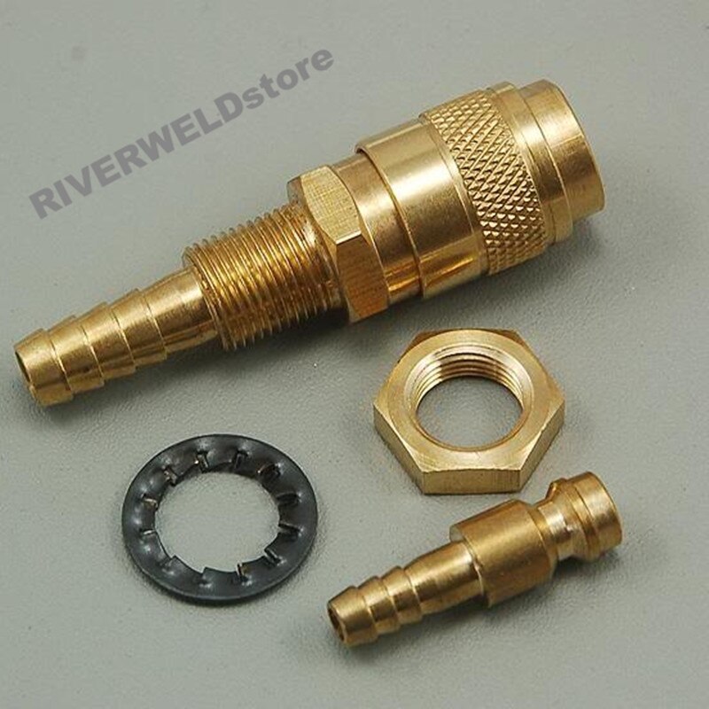 Gas & Water Quick Connector Fitting Hose Gold Connector For PTA DB SR WP 9 17 18 26 TIG Welding Torch 1 Set