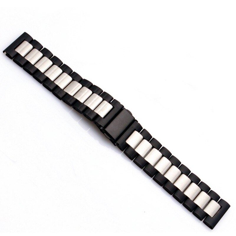 Rustfrit stål rem til samsung galaxy watch 42mm 46mm armbånd metal ur rem 18mm 20mm 22mm gylden sort: Sølv linje / 22mm