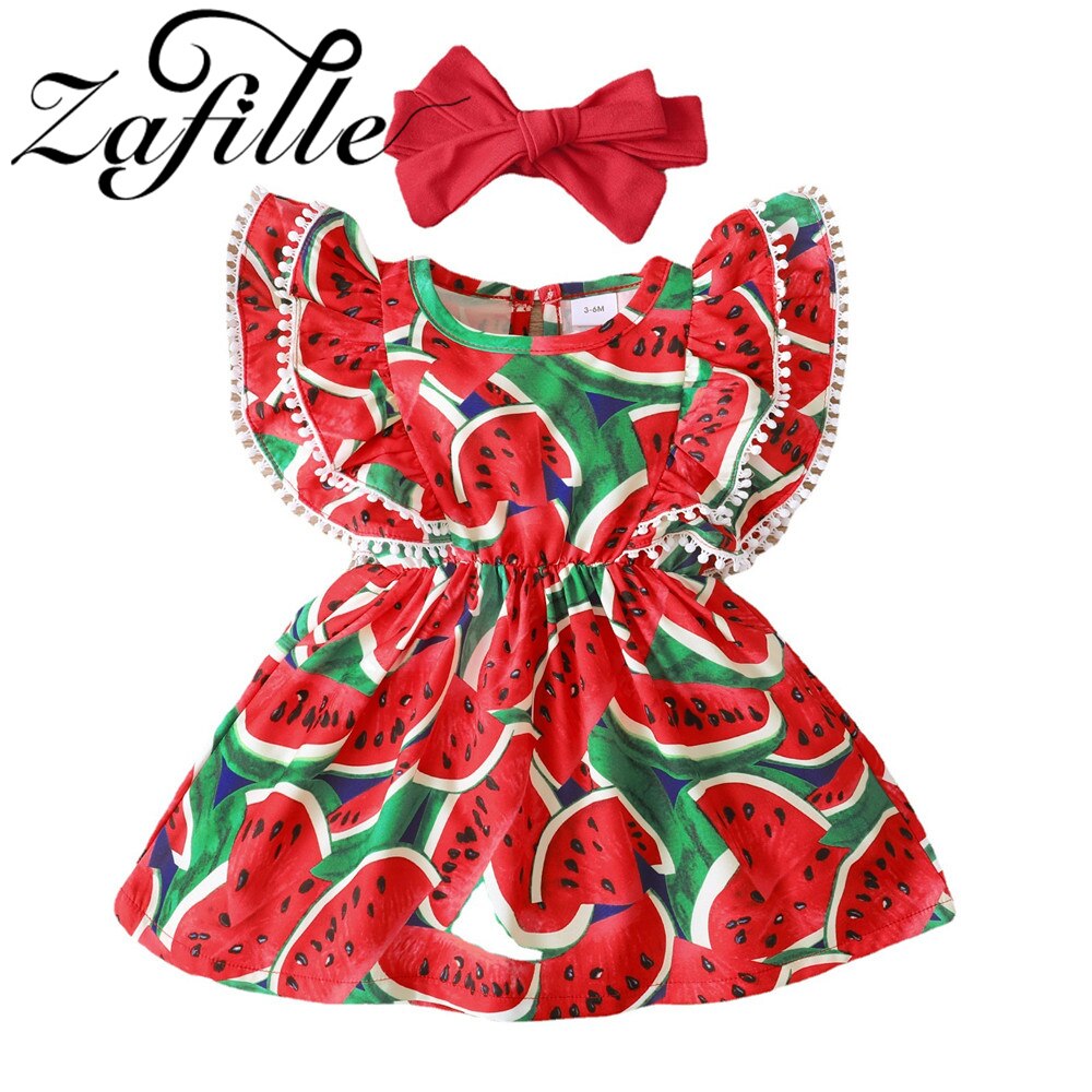 Zapille-vestido con Estampado de sandía para bebé, trajes de , atuendos, prendas de vestir, 2 piezas