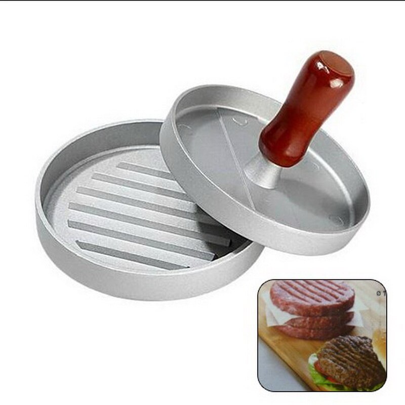 Delidge 1 Set Ronde Vorm Hamburger Druk Aluminium 11 Cm Hamburger Vlees Rundvlees Grill Burger Druk Patty Maker Mold