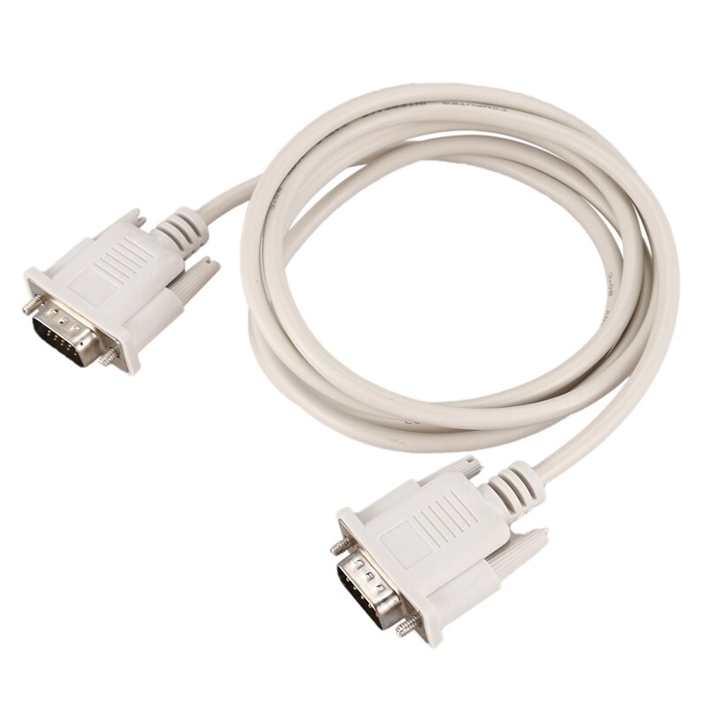 1.4M RS232 DB9 9 broches mâle vers VGA vidéo 15 broches mâle adaptateur câble gris clair