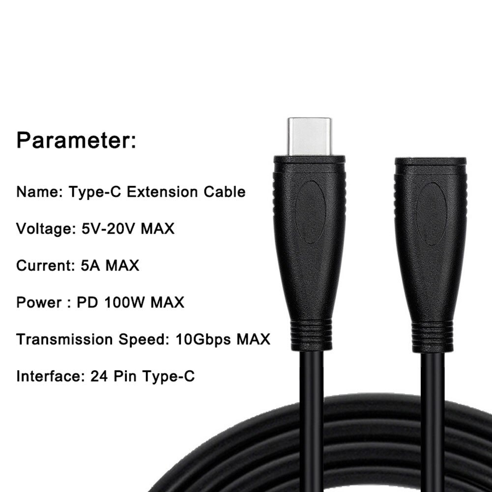100W Pd 5A Type C Verlengkabel 4K @ 60Hz USB-C USB... – Grandado