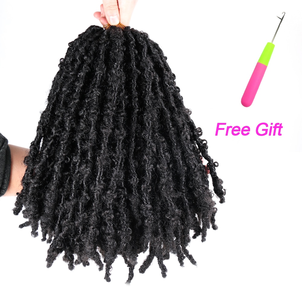 14 inch Butterfly Locs Crochet Hair Bob Butterfly Locs Distressed Locs Most Natural Pre Looped Crochet Braids Hair Extensions