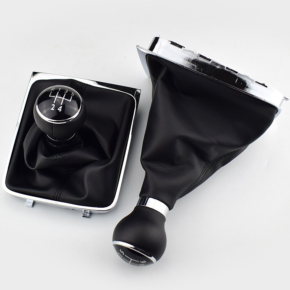 Pomo de palanca de cambios para Volkswagen Passat B6, 5 y 6 velocidades, botón de arranque, estructura de polaina, color negro