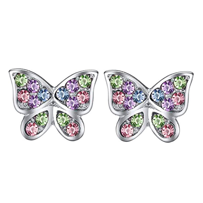 Boucles d'oreilles licorne pour petite fille, bijoux en cristal, chat, papillon, arc-en-ciel, cœur, étoile, de noël, tendance