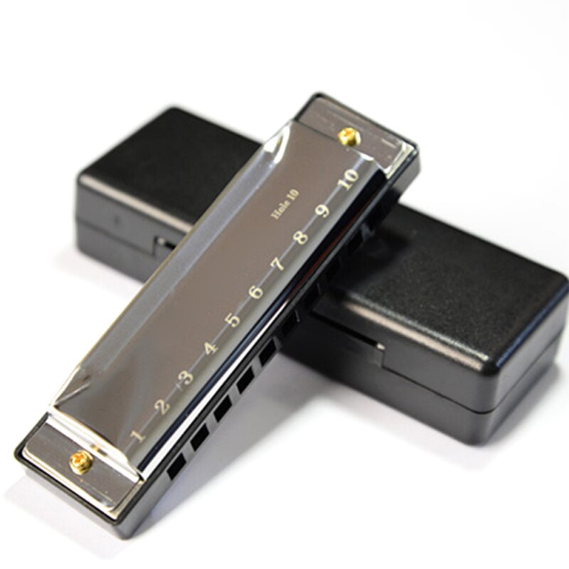 Professionele Harmonica In C Sleutel Met Case 10/24 Gaten Voor Beginer Band Speler En Studenten Te Dragen MC889: Silver 10 Holes