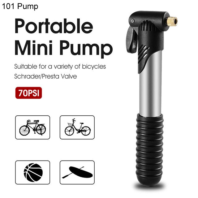 160PSI Hoge Druk Fietspomp Hand Mini Pomp Fiets Air Inflator Compressor Met Houder Voor Schrader/Presta Ventiel Fietspomp: one Black 70PSI