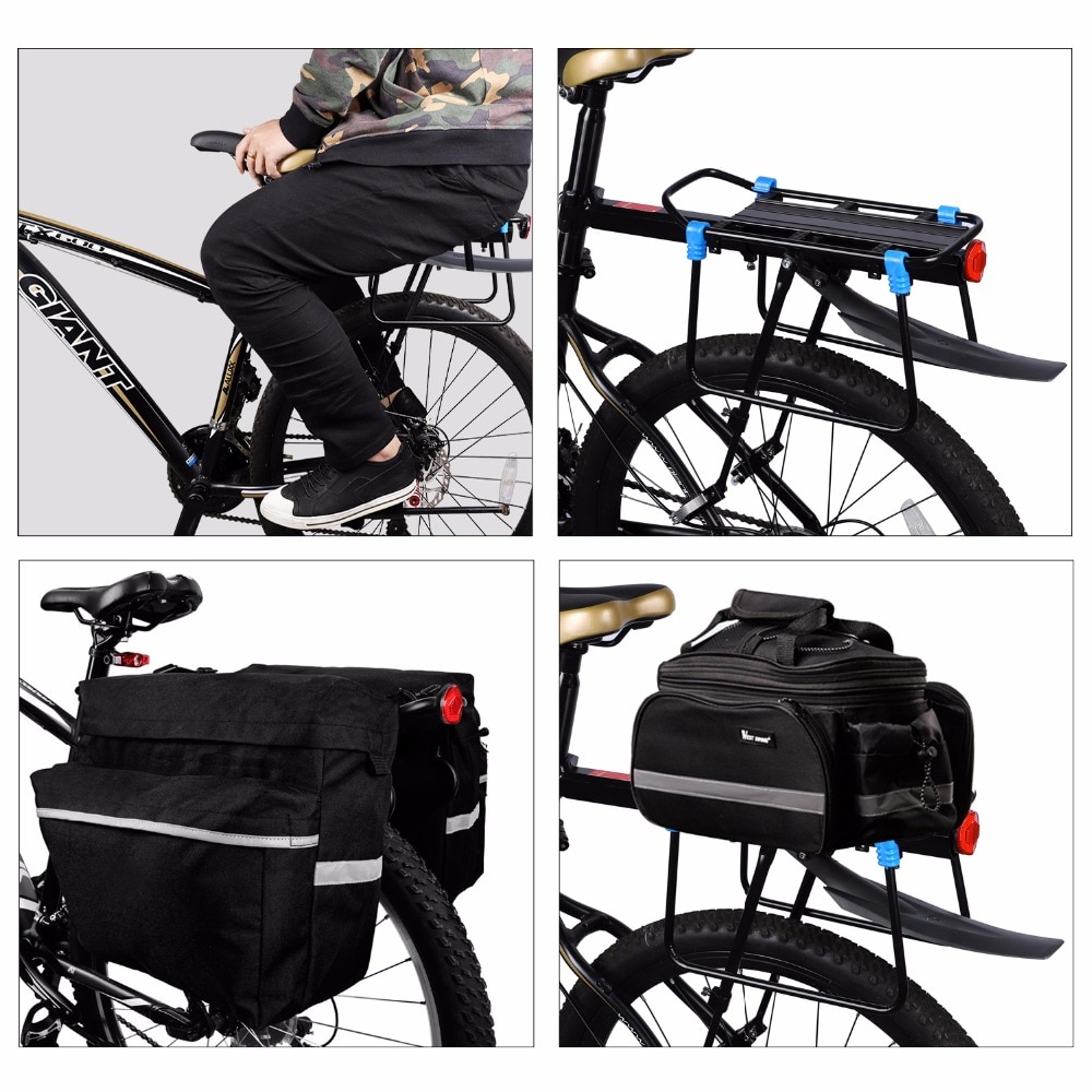 Vestcykel fender rygstativ til cykling aluminiumslegering hurtig frigivelse cykel bagageholder bageste rack med fender