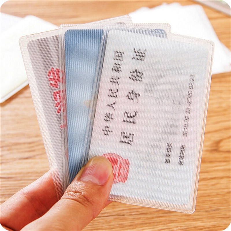 10 stk gennemsigtig frostet pvc-forretnings-id-kort note dækker holderetui rejsebilledeholdere vandtætte beskyttelsesposer