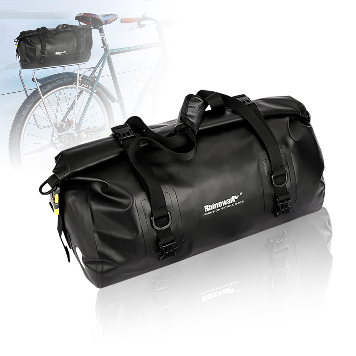 Bolsa impermeable para portaequipajes trasero de bicicleta, bolsas de alforja para bicicletas con capacidad de 20L, bolsa para maletero de bicicleta, bolsa multifuncional para bicicleta