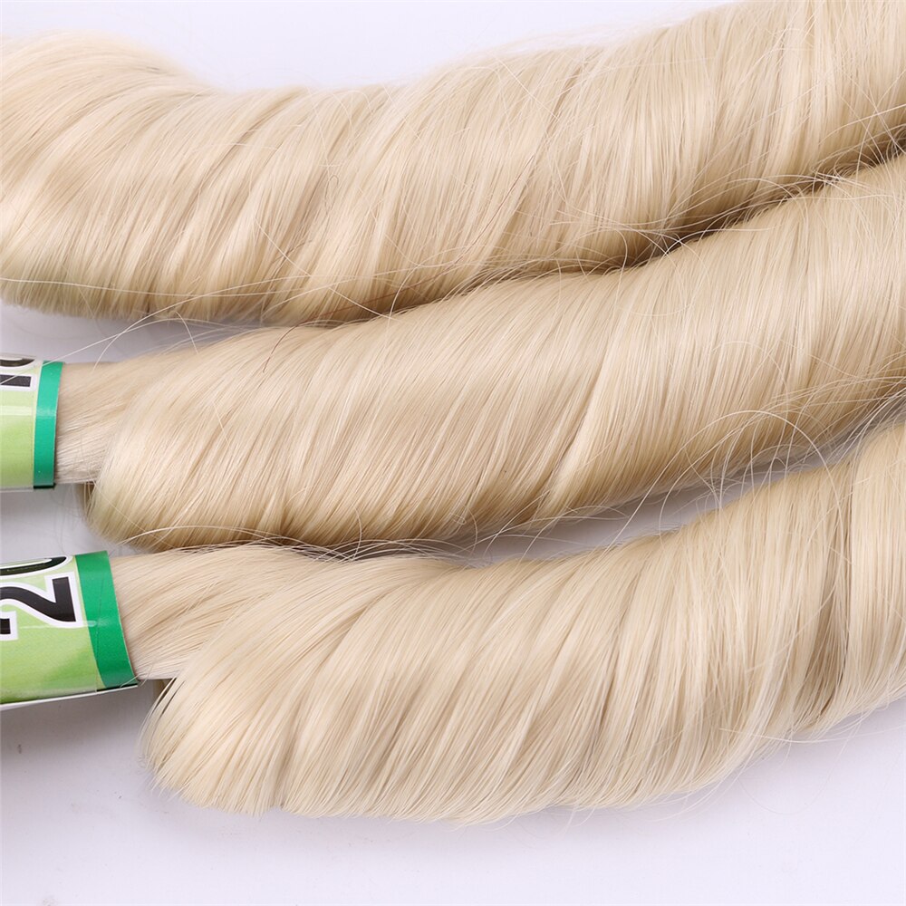 16 18 20 pouces 3 paquets un ensemble de paquets de couleur pure 210 gramme de cheveux bouclés de printemps extension de cheveux synthétiques à haute température
