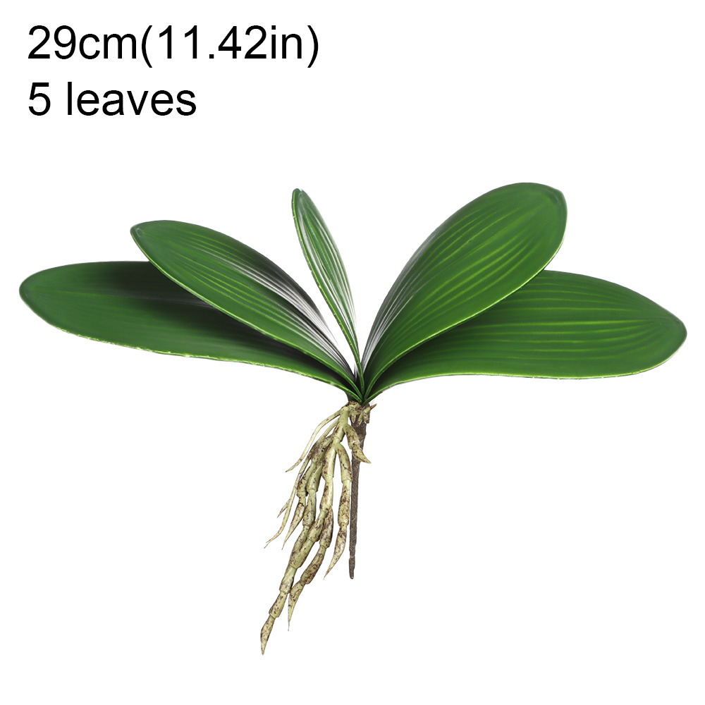 5/7/10 Real Touch Artificial Orchid Leaf Silicon Feel Leafs Butterfly Orchid Flower Home Decorative Grass Arrangements Plant: 8