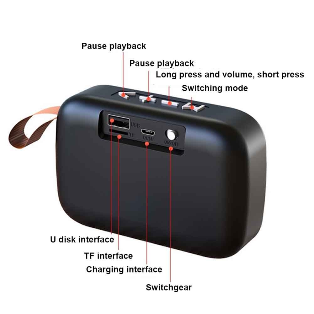 Office Mini Portable Stereo Sound Outdoor Bluetooth Speaker Laptop Loudspeaker Home FM Wireless Surround Rechargeable Tablet